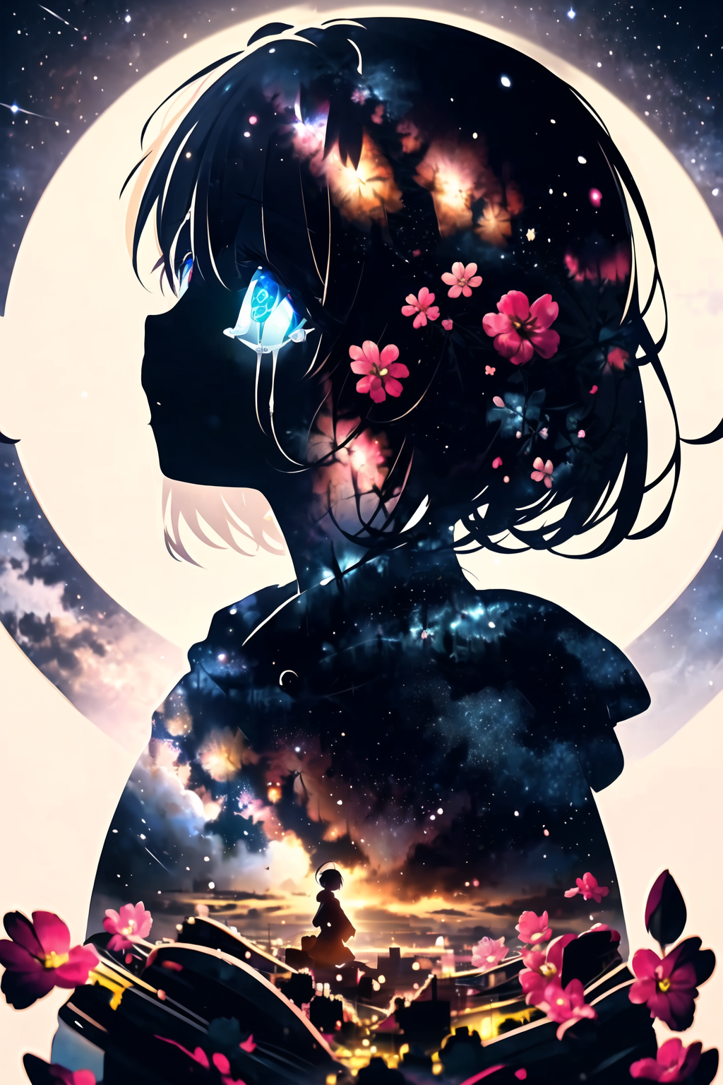 11713-39105734-masterpiece, best quality, (silhouette_1.3), short hair, glowing eyes, beautiful eyes, star (sky), profile, flower, tears,.png
